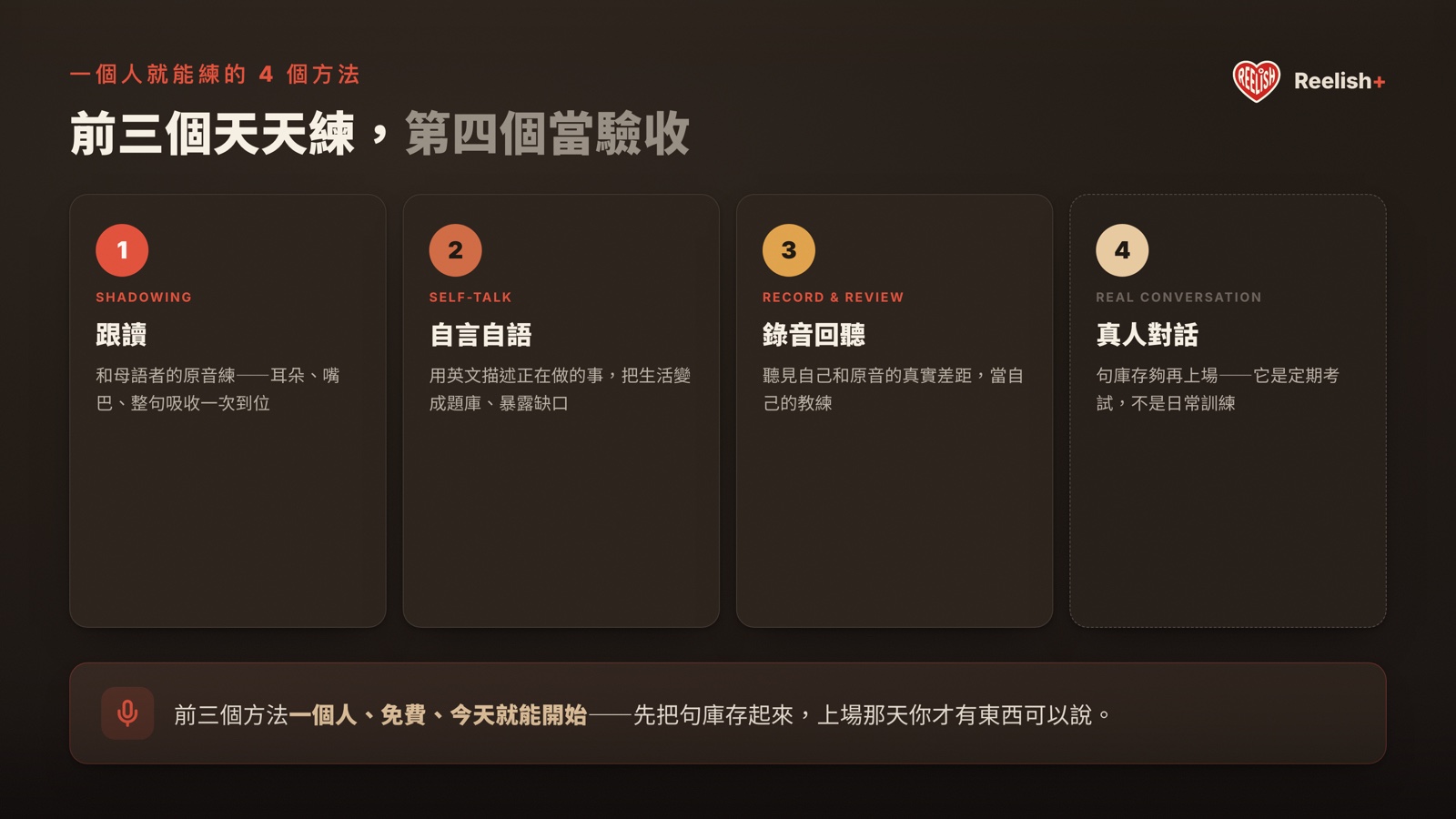 一個人練口說的 4 個方法：跟讀、自言自語、錄音回聽、真人對話當驗收